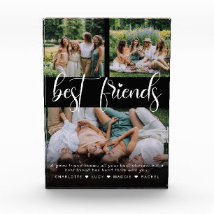 Modern Best Friends 3 Photo Collage & Custom Text Block