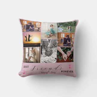 Modern Best Friends 4-Ever 6 Photo Collage  Cushion