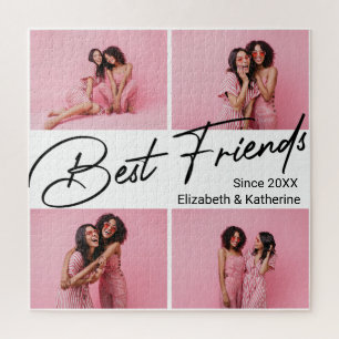 Modern Best Friends 4 Photo Collage Gift Jigsaw Puzzle