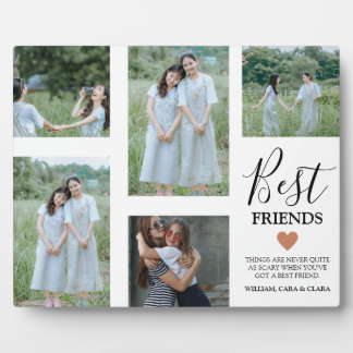 Modern Best Friends 5 Photo Collage Plaque