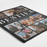 Modern Best Friends Bestie Photo Fleece Blanket<br><div class="desc">Personalized friendship fleecy blanket featuring a trendy black background that can be changed to any color,  9 photos of you and your bestie,  and a cute best friends quote.</div>
