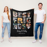 Modern Best Friends Besties Photo Collage Black