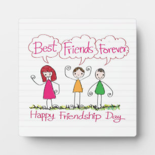 Modern BEST FRIENDS FOREVER 1 Photo Collage Plaque