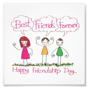 Modern BEST FRIENDS FOREVER 1 Photo Collage Plaque Print