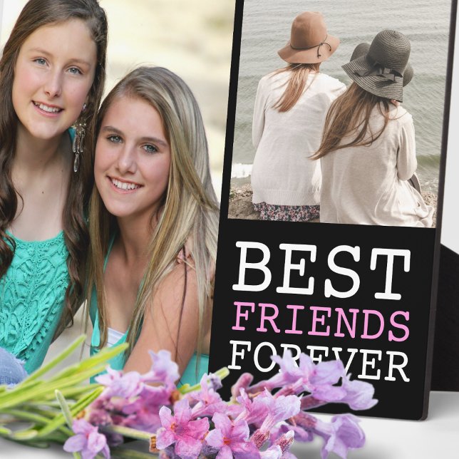 Modern Best Friends Forever 2 Photo Collage Plaque (Creator Uploaded)
