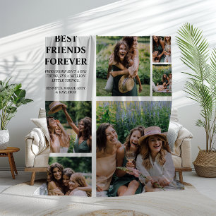 Modern Best Friends Forever   6 Photo Fleece Blanket