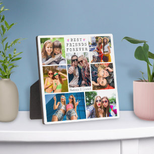 Modern BEST FRIENDS FOREVER 7 Photo Collage Plaque