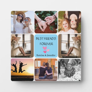 Modern Best Friends Forever 8-Photo Collage Plaque