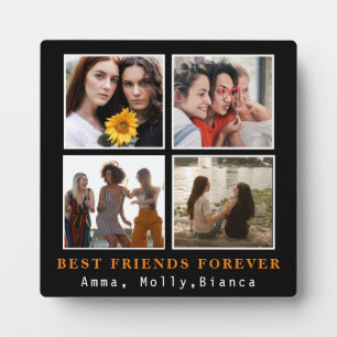 Modern Best Friends Forever Photo Collage Bestie Plaque