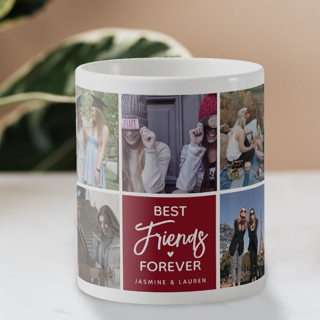 Modern Best Friends Forever Photo Collage Coffee Mug (Creator Uploaded)