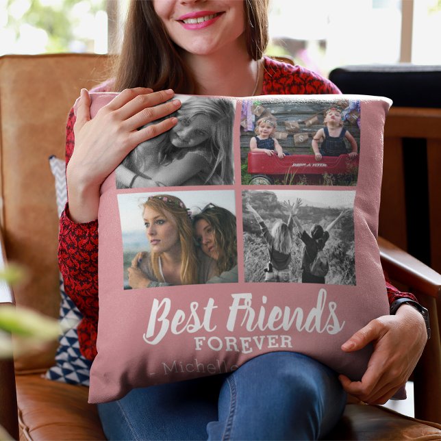 Modern Best Friends Forever Photo Cushion (Creator Uploaded)