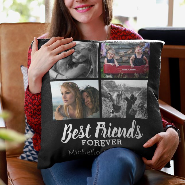 Modern Best Friends Forever Photo Cushion (Creator Uploaded)