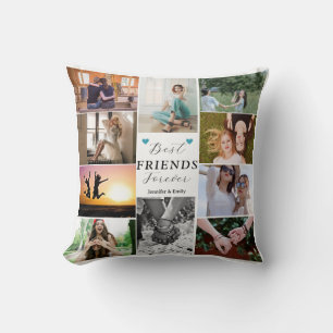 Modern Best Friends Forver 10 Photo Collage  Cushion