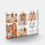 Modern Best Friends Grid Keepsake Gift  Photo Block<br><div class="desc">Create your own best friend glass photo block using this modern picture grid template. Simply upload your own photographs and customise the text. Featuring the title 'Best Friends',  a friendship quote,  a cute little heart that can be changed to any colour and name/s.</div>