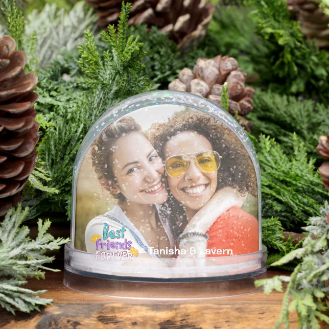 Modern Best Friends Photo and Name  Snowglobe (Winter)