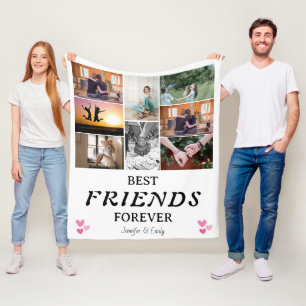 Modern best friends Photo Collage Fleece Blanket