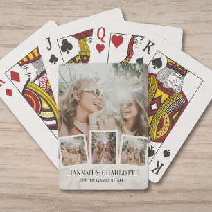 Modern Best Friends Photo Collage Getaway Vacation Playing Cards