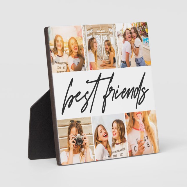 Modern Best Friends Photo Collage Plaque (Front)