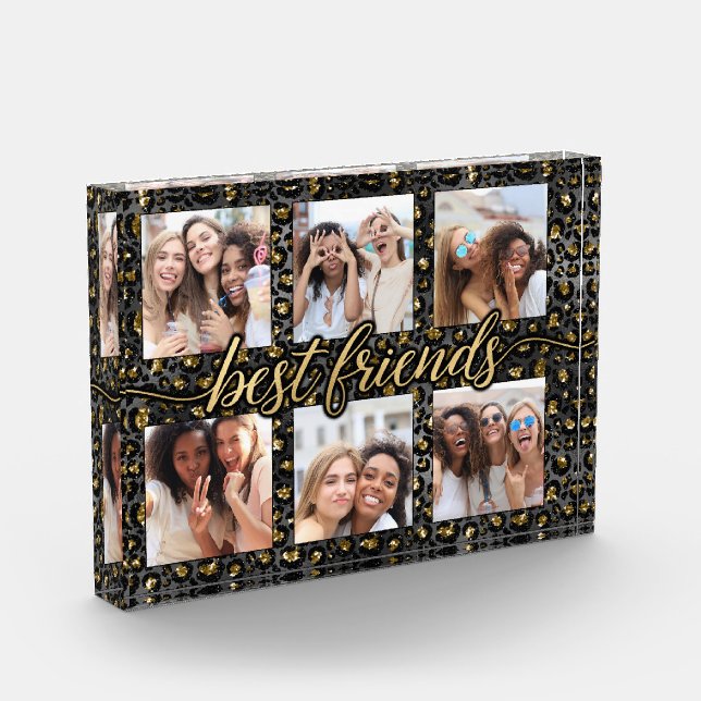 Modern Best Friends Photo Gift Block (Left)