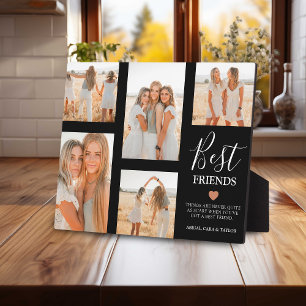 Modern Best Friends Photo Grid Keepsake Gift Plaque
