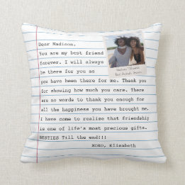 Modern Best Friends Photo Notebook Letter Message Cushion