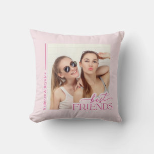 Modern Best Friends Typography Photo Cushion
