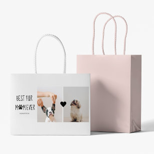 Modern Best Fur Mum Ever   Dog Photo Large Gift Bag