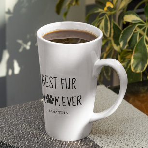 Modern Best Fur Mum Ever   Dog Photo Latte Mug