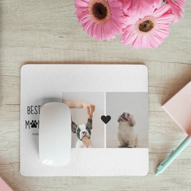 Modern Best Fur Mum Ever | Dog Photo Mouse Pad (Creator Uploaded)
