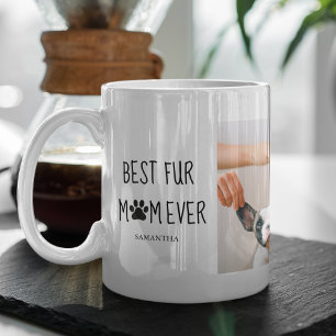 Modern Best Fur Mum Ever Dog Photo Mug