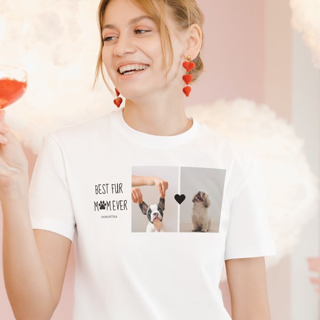Modern Best Fur Mum Ever | Dog Photo T-Shirt (Creator Uploaded)