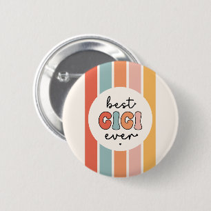 Modern Best Gigi Ever Cute Retro Grandma 6 Cm Round Badge
