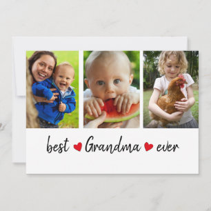 Modern Best Grandma Ever 3 Photo Custom 