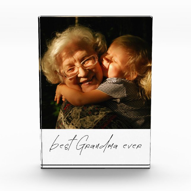 Modern Best Grandma  Ever Custom Photo Gift Block (Front)
