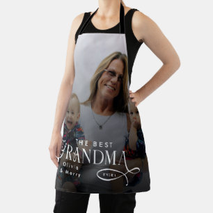 Modern Best Grandma Ever Photo Personalized Apron