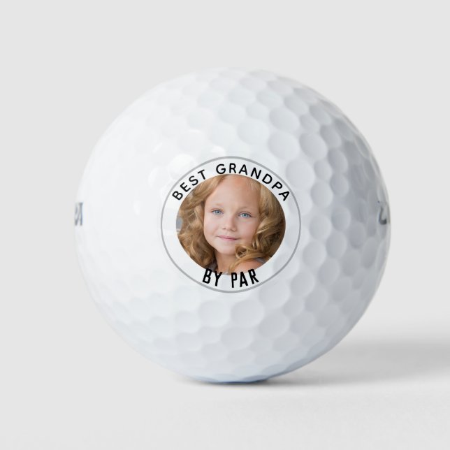 Modern BEST GRANDPA BY PAR Photo Golf Balls (Front)