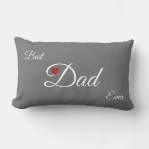 Modern Best Heart Dad on Grey Lumbar Cushion