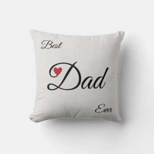 Modern Best Heart Dad on Silver Grey Cushion