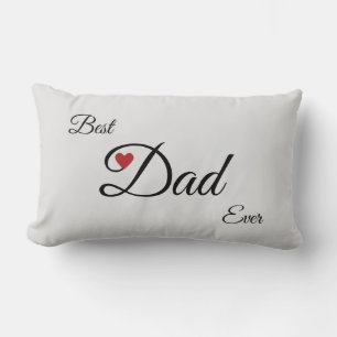 Modern Best Heart Dad on Silver Lumbar Cushion