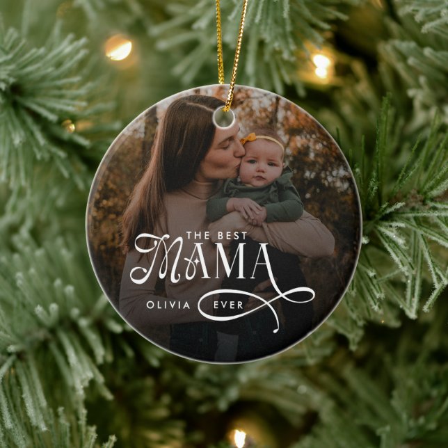  Modern Best Mama Ever Photo Mothers Day Gifts Ceramic Tree Decoration (Tree)