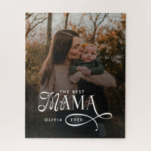 Modern Best Mama Ever Photo Mothers Day Gifts Jigsaw Puzzle