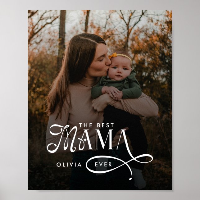 Modern Best Mama Ever Photo Mothers Day Gifts Poster (Front)