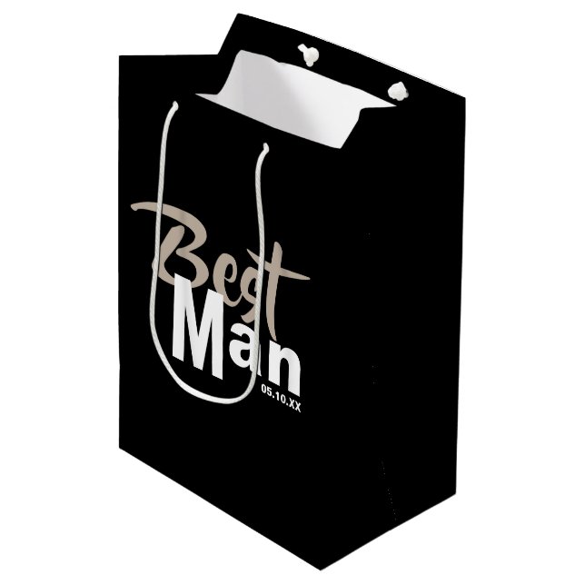 Modern Best Man Medium Gift Bag (Front Angled)