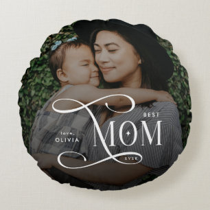 Modern Best Mom Ever Photo Mothers Day Gifts Round Cushion