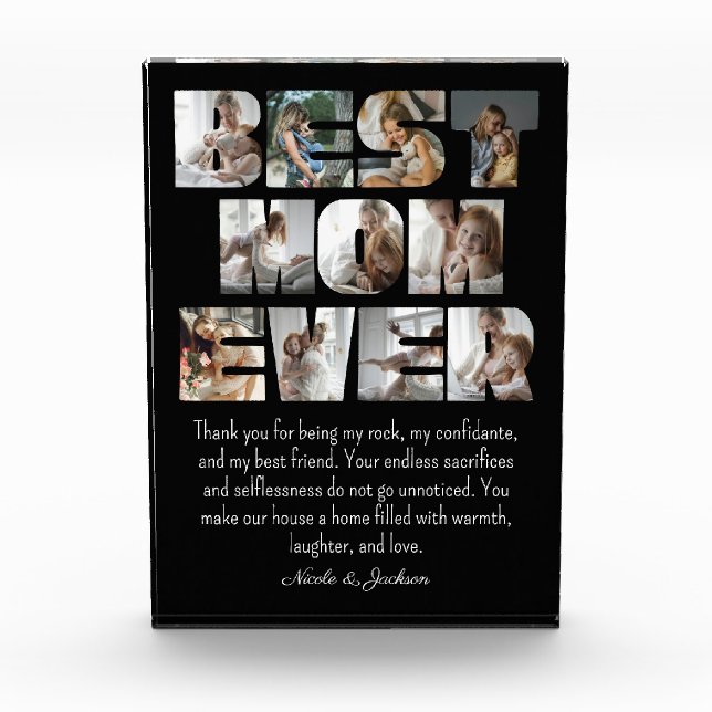 Modern Best Mum Ever 11 Photos Collage Black (Front)