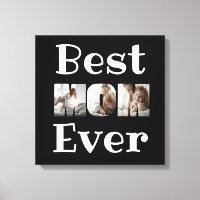 Modern Best Mum Ever 3 Photos Collage Black
