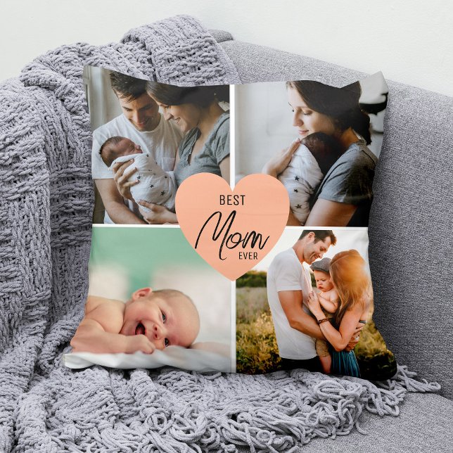 Modern Best Mum Ever 4 Photo Cushion (Creator Uploaded)