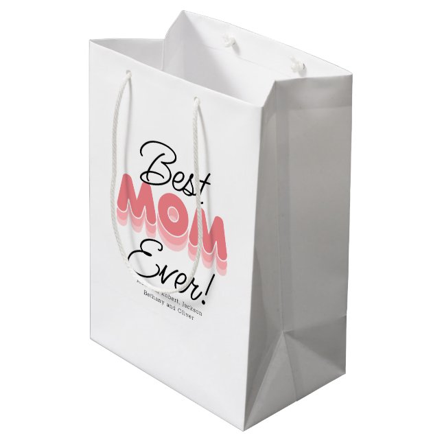 Modern Best Mum Ever Medium Gift Bag (Back Angled)