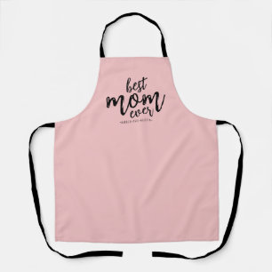 Modern Best Mum Ever Mummy Kids Name Script   Pink Apron
