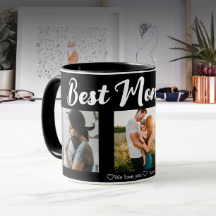 Modern Best Mum Ever photo collage instagram black Mug